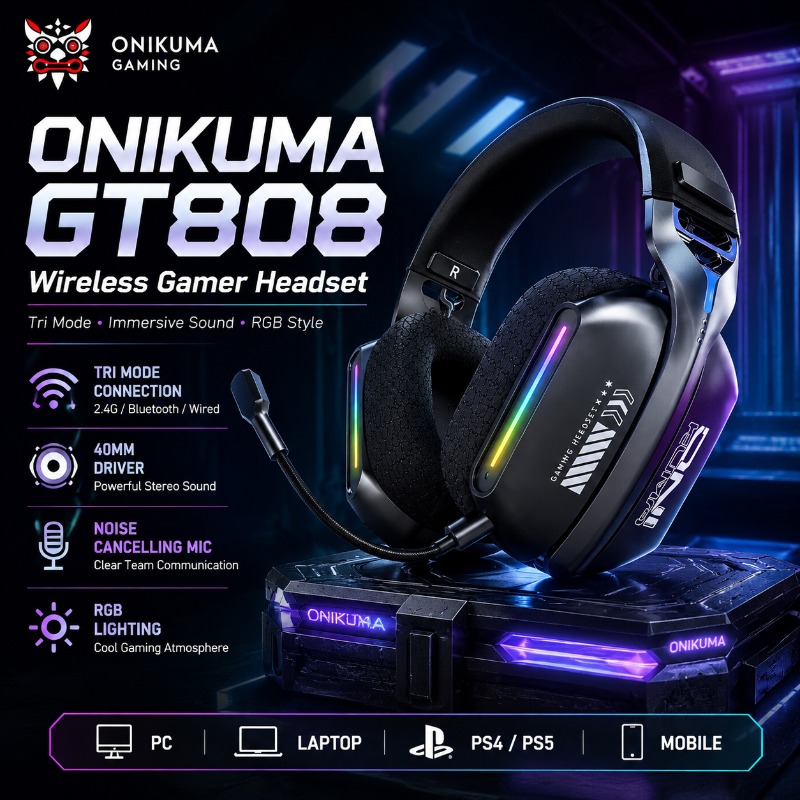 Esports Gaming Headphones - ONIKUMA GT808 – casque de jeu