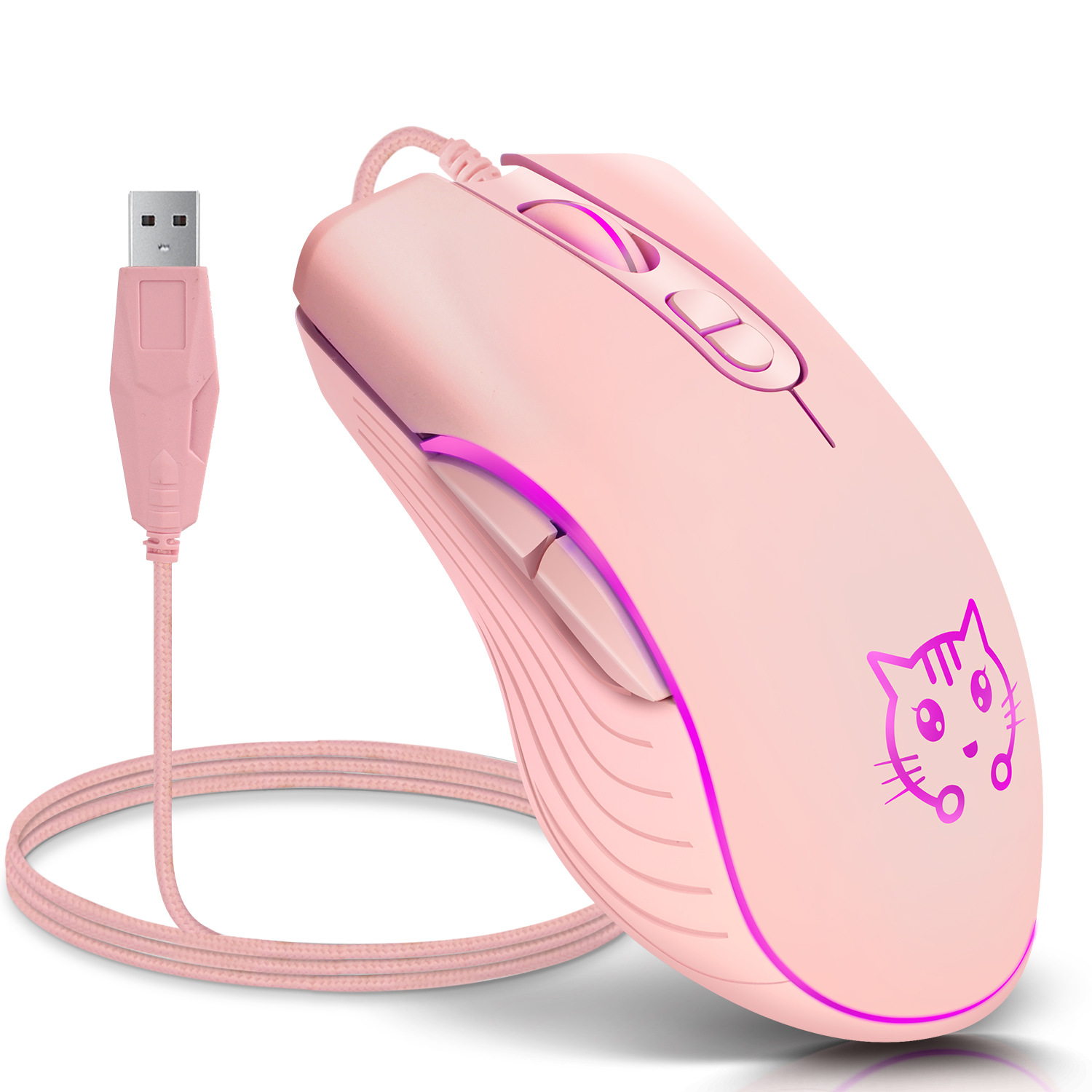 Esports Gaming Maus - Souris de jeu filaire USB rose