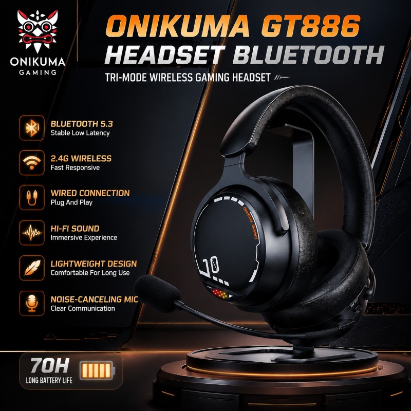 Esports Gaming Video - Casque de jeu ONIKUMA GT886, tri-mode,