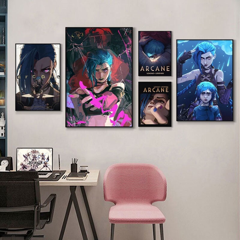 Esports Y Gaming - Affiche Arcane Jinx Close-Up, impression HD