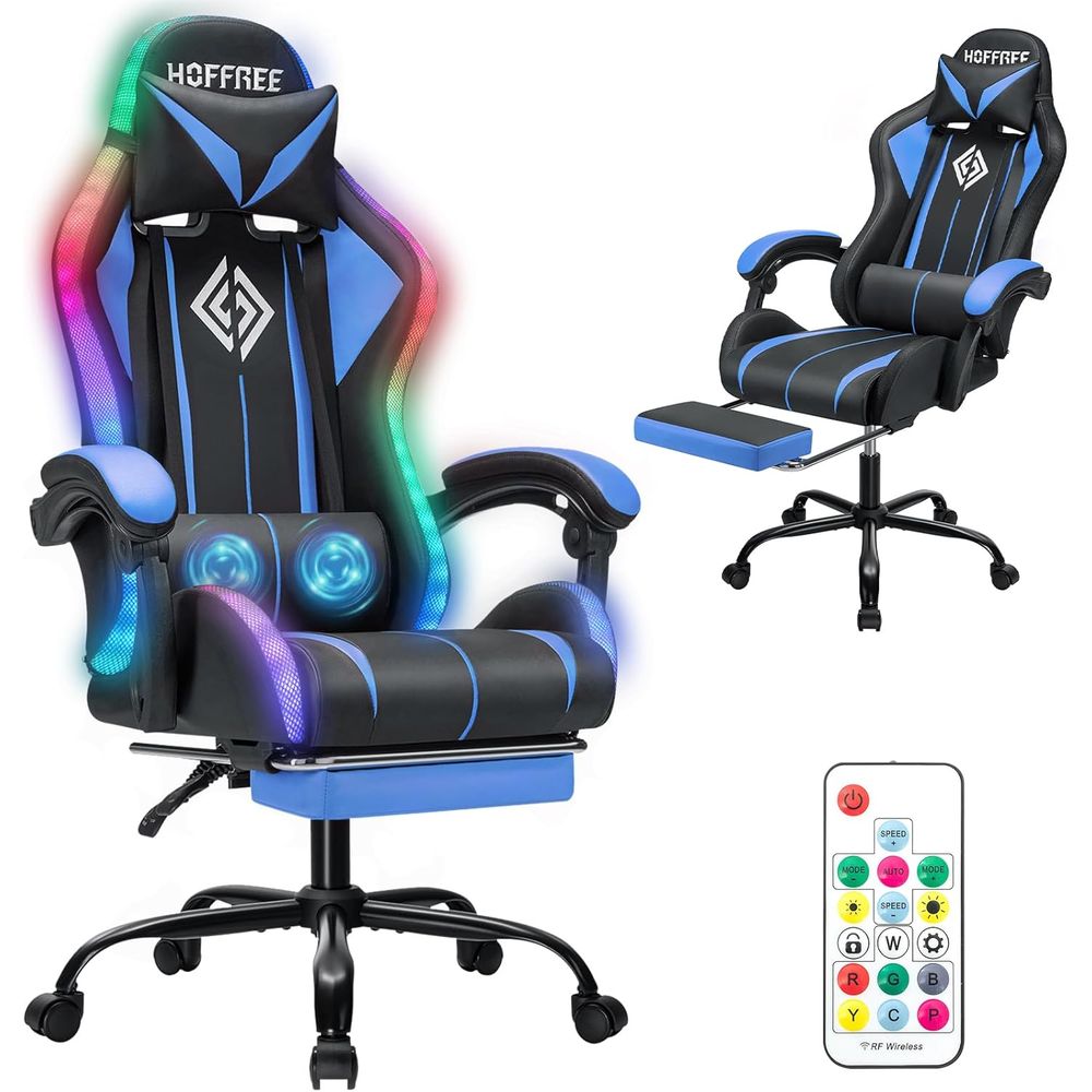 Video Gaming & Esports Usd Acc - Chaise de jeu LED avec massage