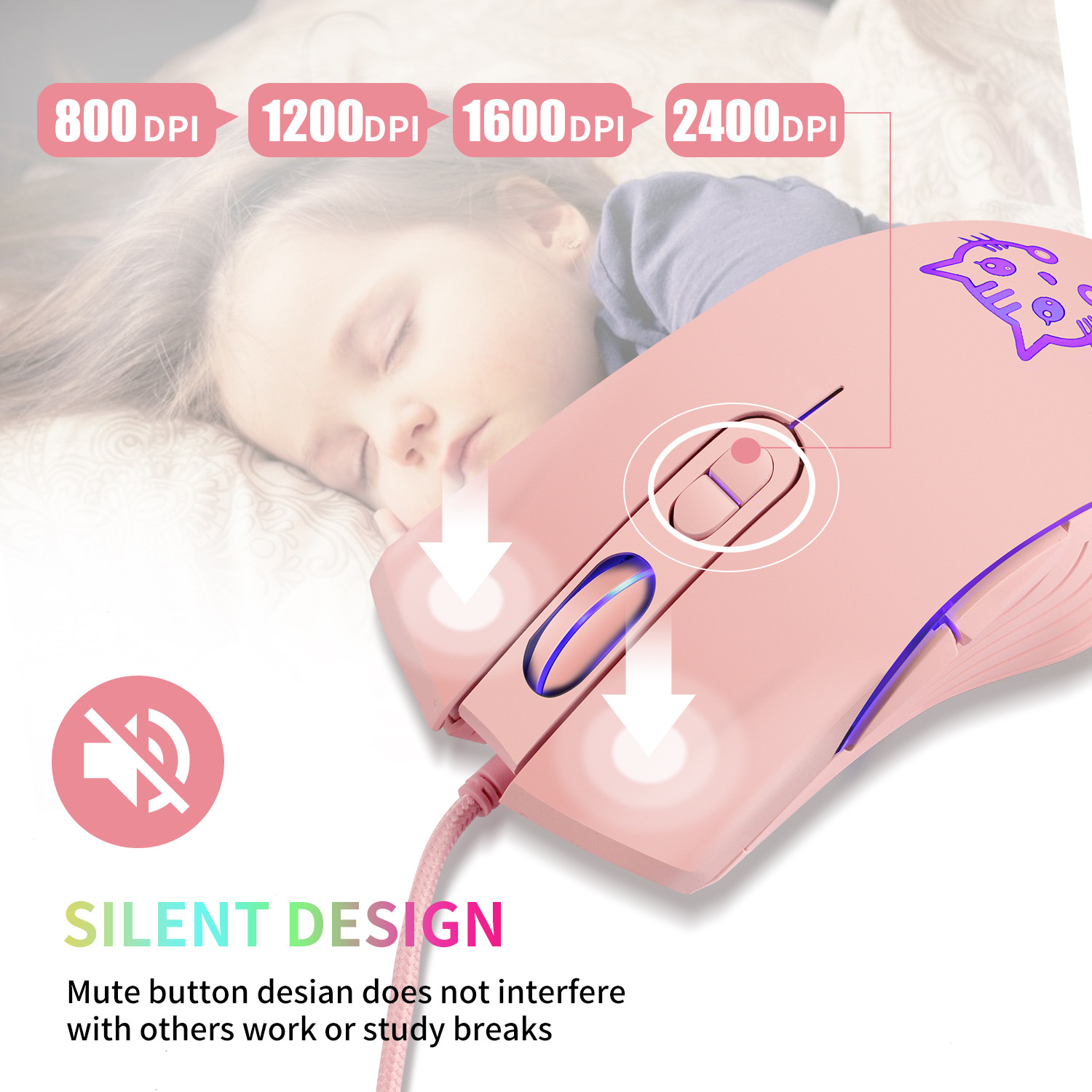 Souris de jeu filaire USB rose - Esports Gaming Maus avis et prix