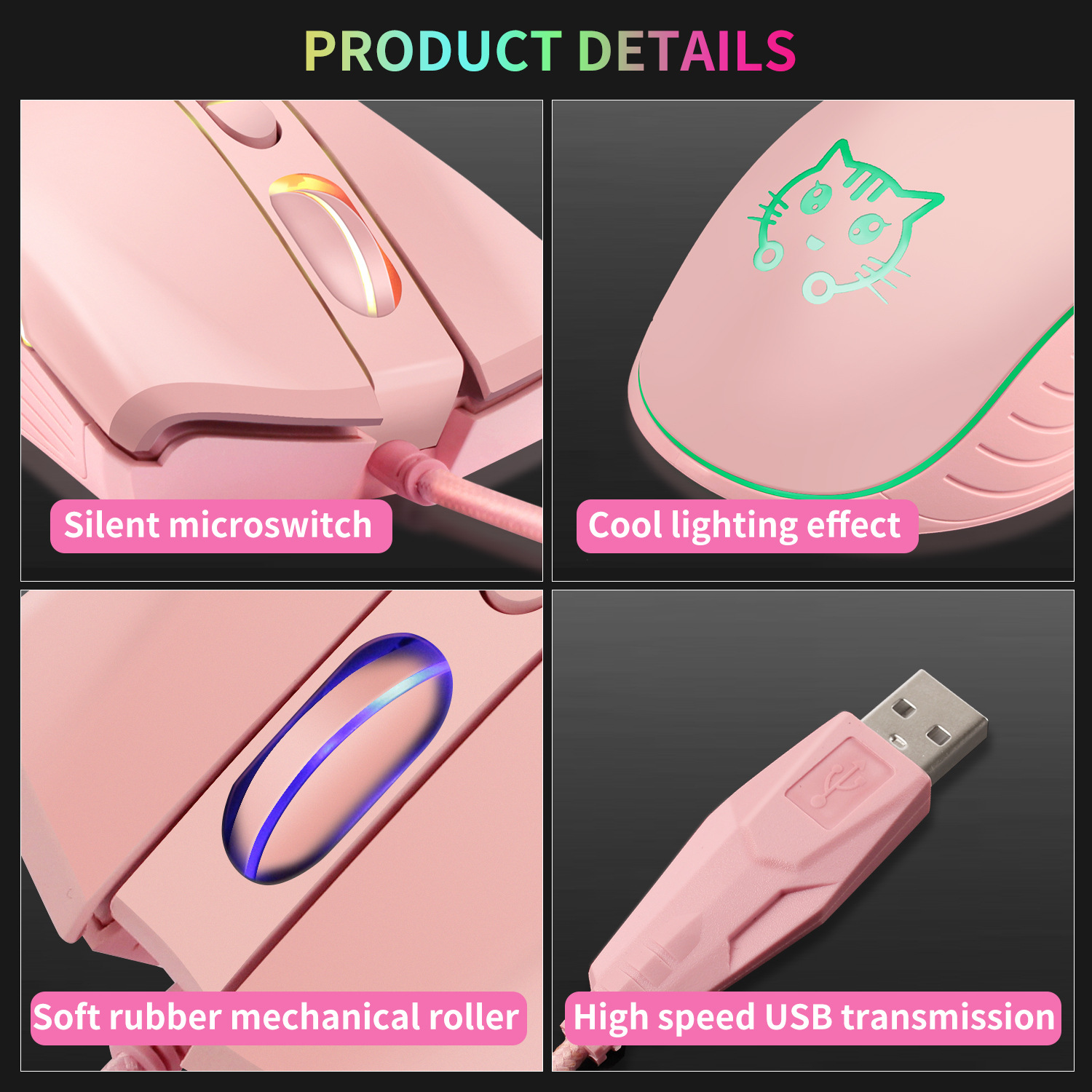 Souris de jeu filaire USB rose - Esports Gaming Maus avis et prix