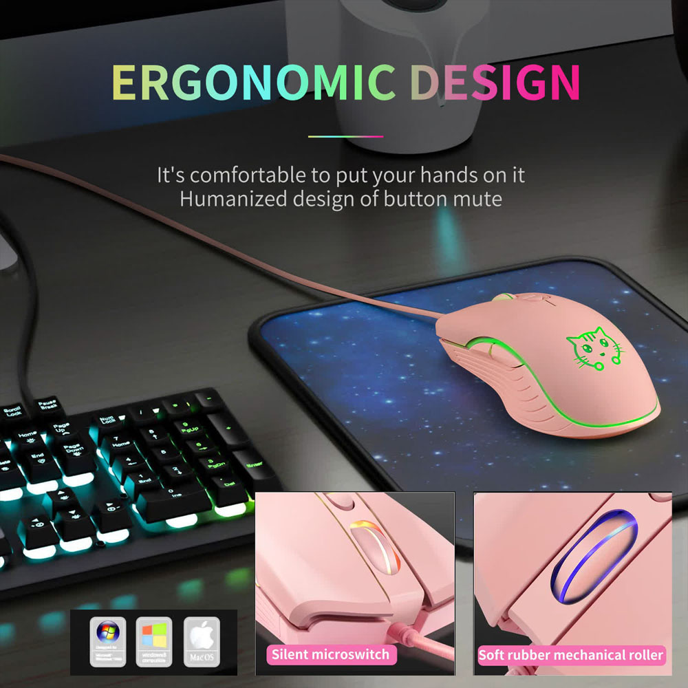 Souris de jeu USB filaire rose - Esports Gaming Maus avis et prix